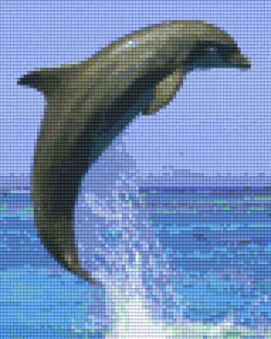 Dolphin Four [4] Baseplate PixelHobby Mini-mosaic Art Kit image 0